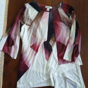 Christopher & Banks size X geometric pattern top